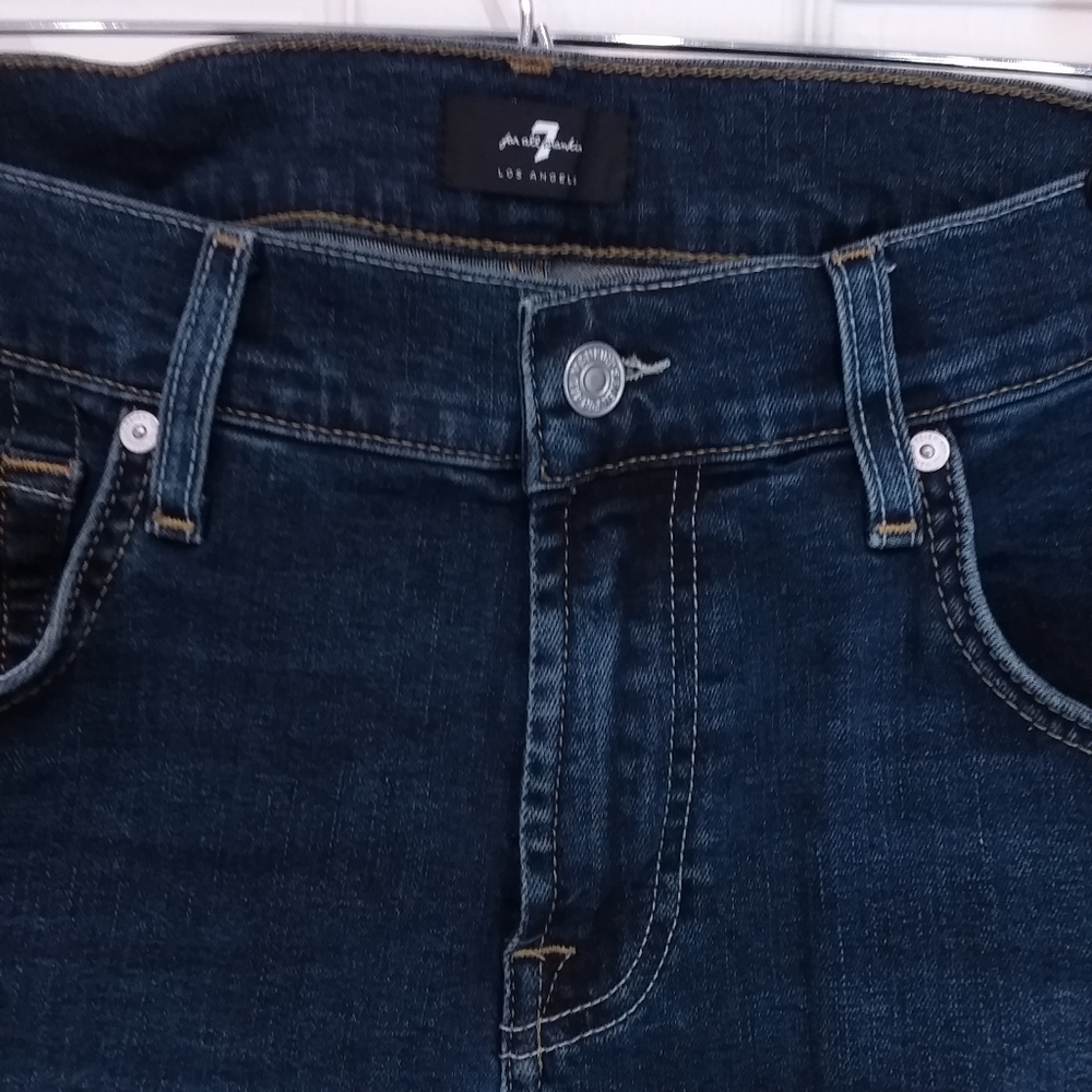 7 For All Mankind Women’s Skinny Jeans in Dark Blue Denim